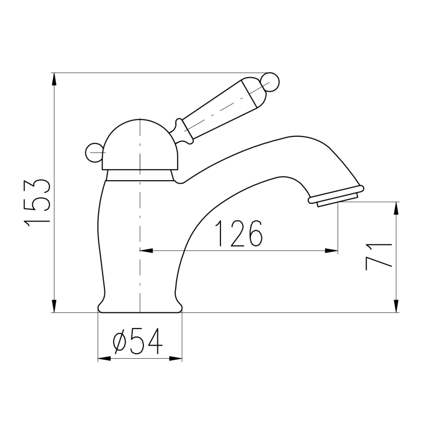 RAV Slezák L526.0SM - Torneira de lavatório LABE RETRO 15,3 cm latão envelhecido