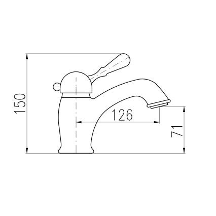 RAV Slezák L527.0SM - Misturador de lavatório + válvula de escoamento LABE RETRO 15 cm latão envelhecido