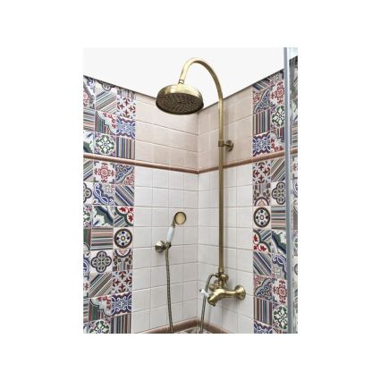 RAV Slezák L581.5/3SM - Conjunto de duche com misturador LABE RETRO, acabamento em latão envelhecido