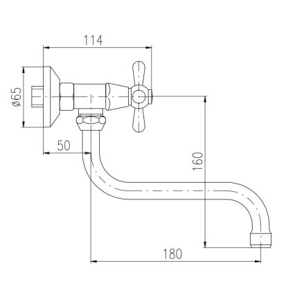RAV Slezák MK101.5/21SM - Misturadora para cozinha/lavatório MORAVA RETRO, latão envelhecido
