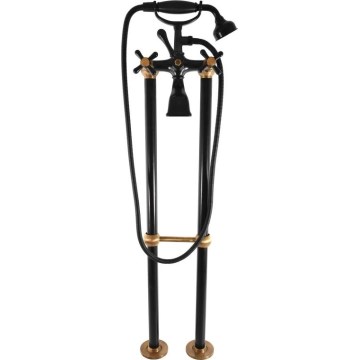 RAV Slezák MK150.5/2CMATSM - Conjunto de banheira com misturador MORAVA RETRO preto/latão