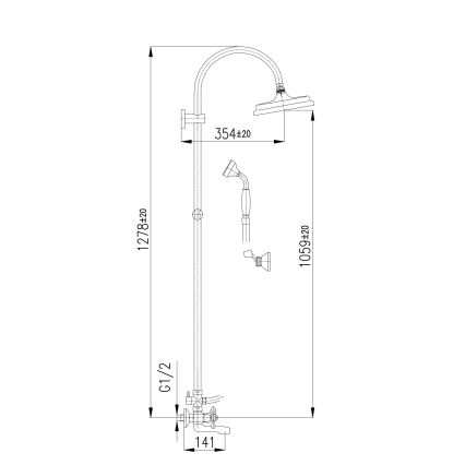 RAV Slezák MK154.5/3 - Conjunto de banheira com misturador MORAVA, cromado brilhante