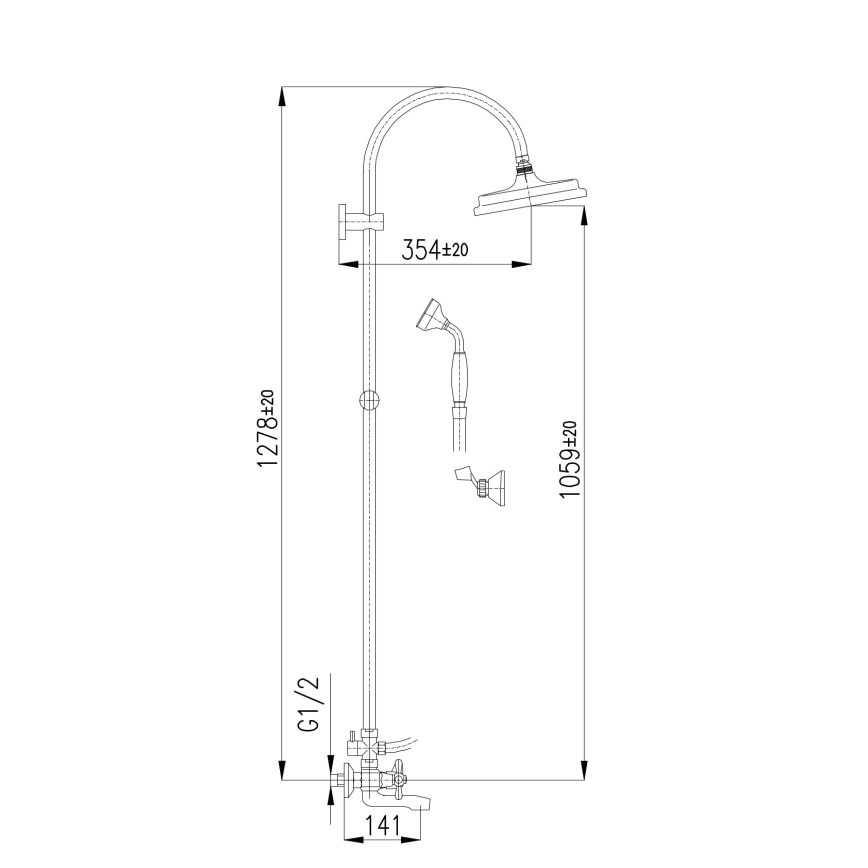 RAV Slezák MK154.5/3 - Conjunto de banheira com misturador MORAVA, cromado brilhante