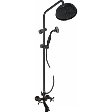 RAV Slezák MK159.5/7CMATSM - Conjunto de banheira com misturador MORAVA RETRO preto/latão