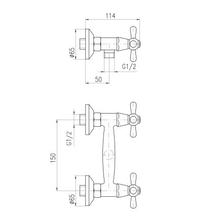 RAV Slezák MK180.5 - Misturador de duche MORAVA, cromo brilhante
