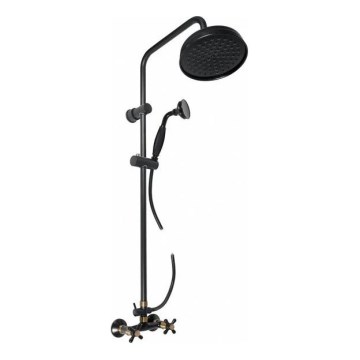 RAV Slezák MK181.5/7CMATSM - Conjunto de duche com misturador MORAVA RETRO preto/latão