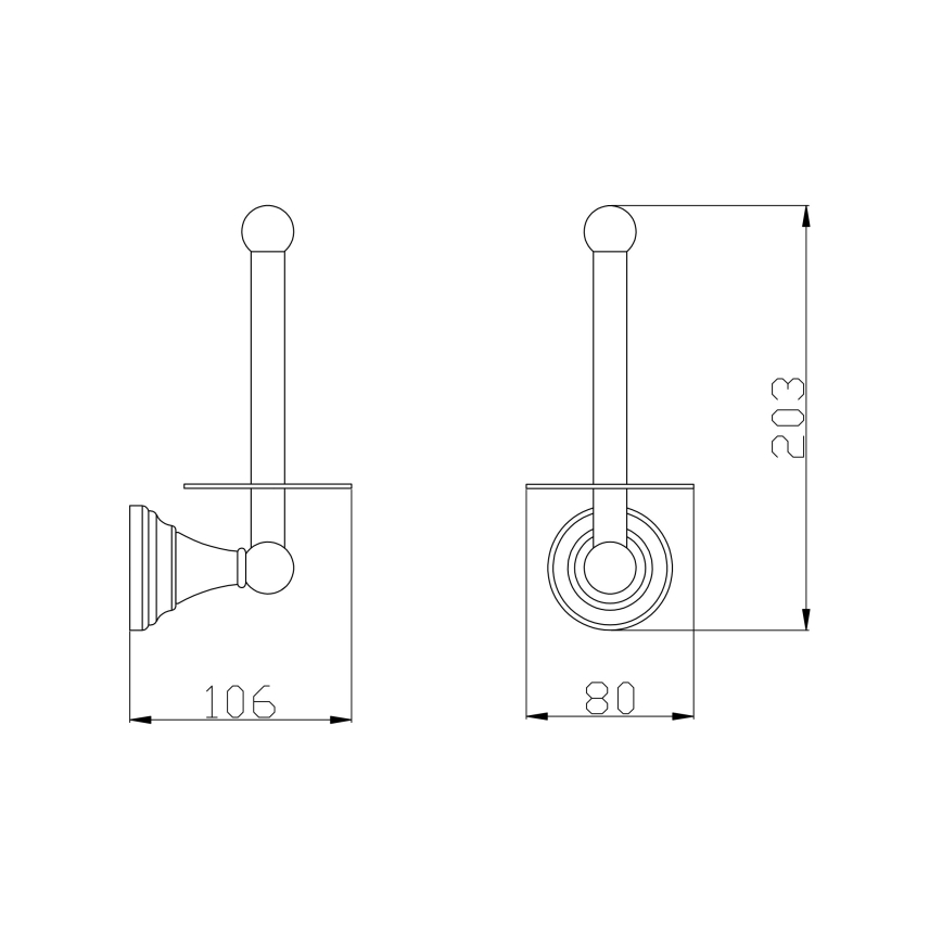 RAV Slezák MKA0402SM - Suporte para papel higiénico MORAVA RETRO latão envelhecido
