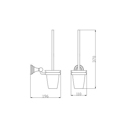 RAV Slezák MKA0500SM - Escova de WC de parede MORAVA RETRO latão envelhecido