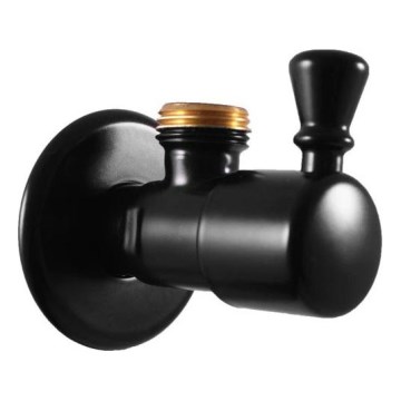 RAV Slezák RV0112CMAT - Válvula de ângulo RETRO preto mate