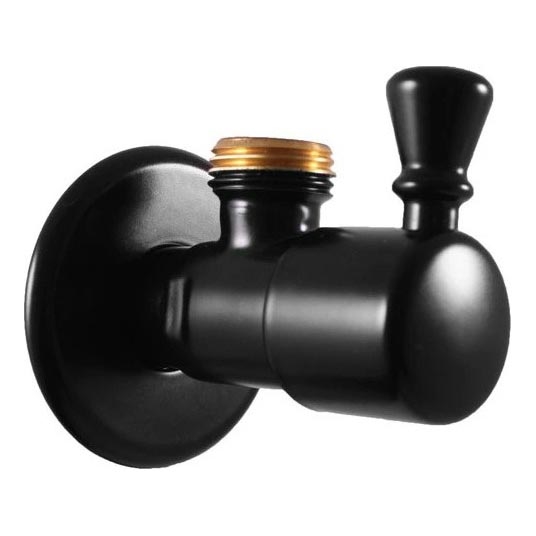 RAV Slezák RV0112CMAT - Válvula de ângulo RETRO preto mate