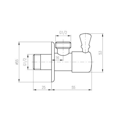 RAV Slezák RV0112Z - Válvula de ângulo RETRO dourada brilhante