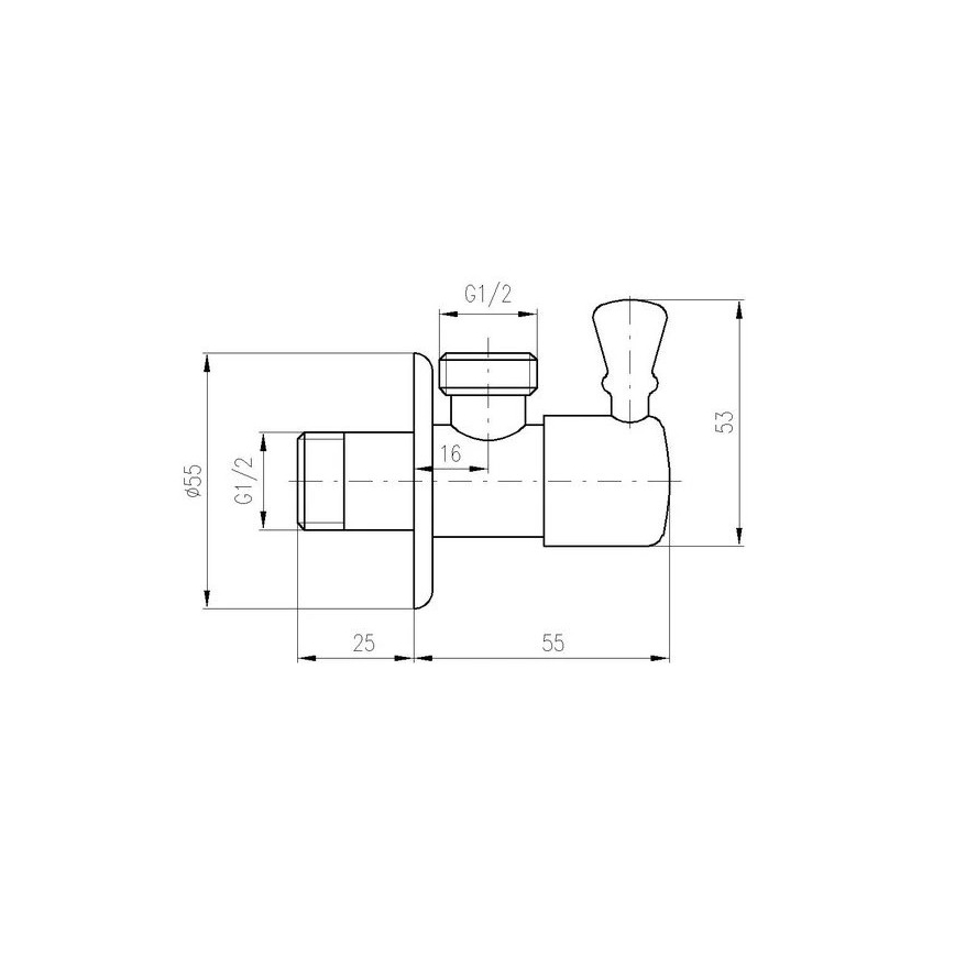 RAV Slezák RV0112Z - Válvula de ângulo RETRO dourada brilhante