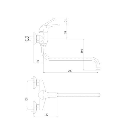 RAV Slezák SA001.5/22 - Misturadora para pia e lavatório SAZAVA, cromado polido