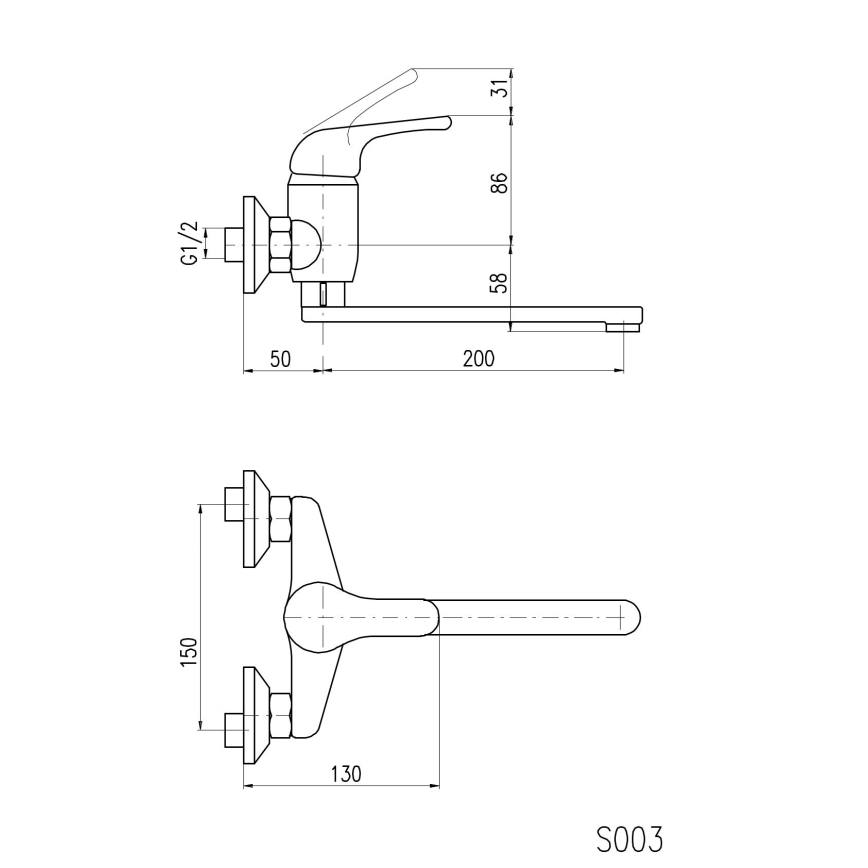 RAV Slezák SA001.5/23 - Torneira para cozinha/lavatório SAZAVA cromo brilhante