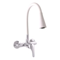RAV Slezák SA002.5/13CB - Torneira para lava-loiça SAZAVA, 32,3 cm, acabamento branco e cromado brilhante