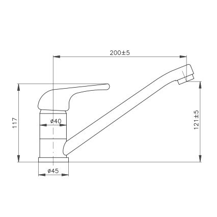 RAV Slezák SA005.0 – Misturadora para lava-loiça SAZAVA, 11,7 cm, acabamento cromado brilhante