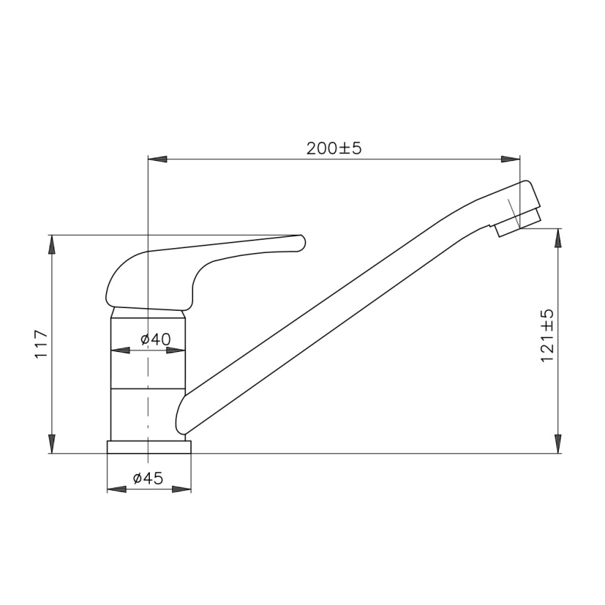 RAV Slezák SA005.0 – Misturadora para lava-loiça SAZAVA, 11,7 cm, acabamento cromado brilhante