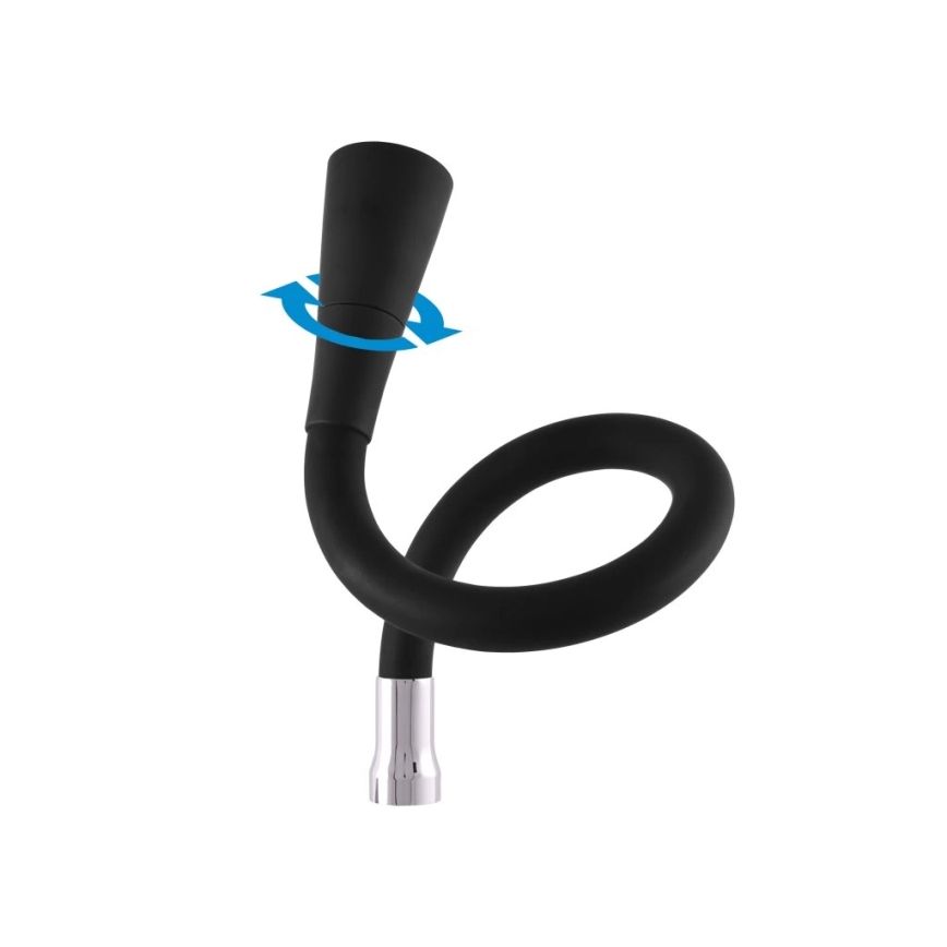 RAV Slezák SA006.0/13 - Misturadora de cozinha com bico flexível SAZAVA 35,6 cm preto/cromo brilhante