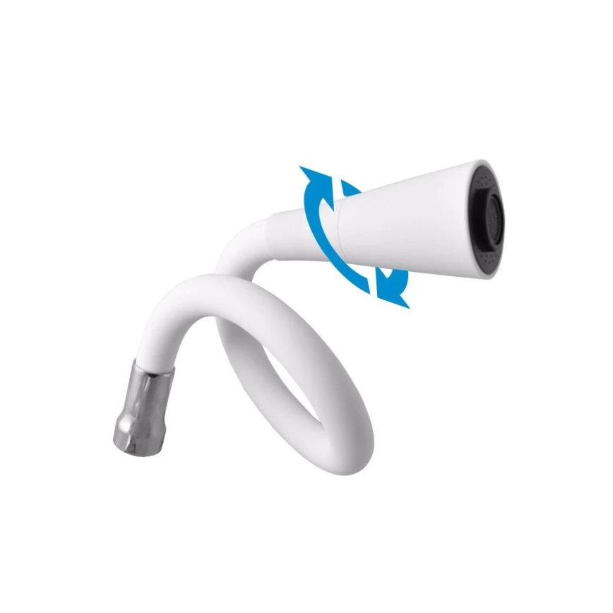 RAV Slezák SA006.0/13CB - Torneira de cozinha com bico flexível SAZAVA 35,6 cm branco/cromado brilhante