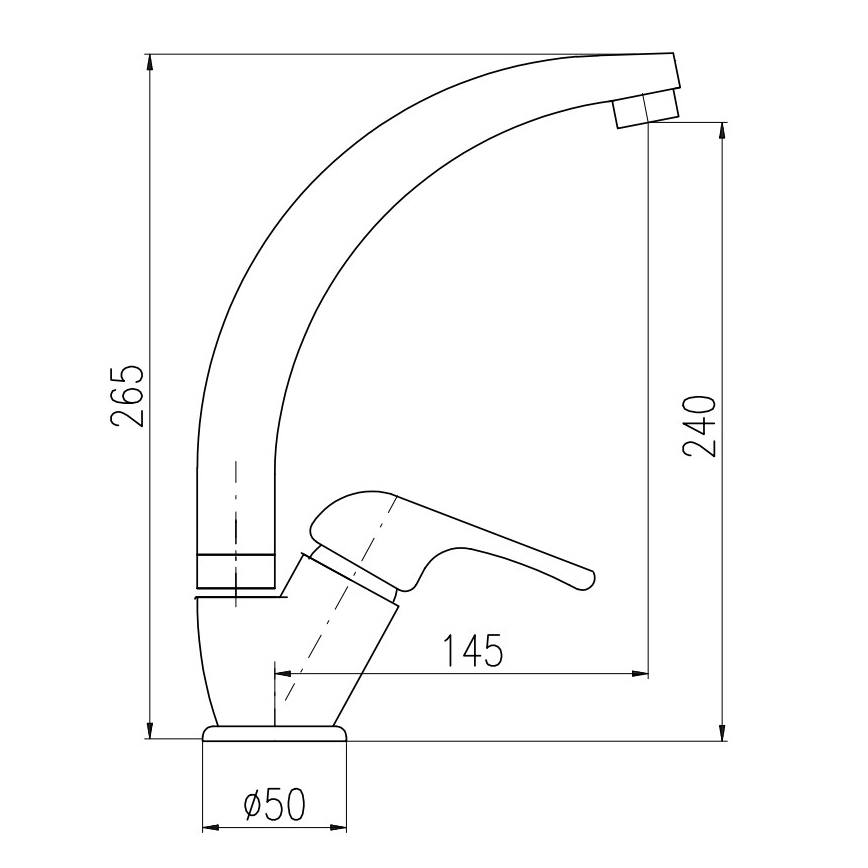RAV Slezák SA006.0/3 - Misturador de cozinha SAZAVA 26,5 cm, cromado brilhante