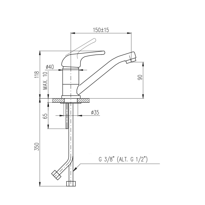 RAV Slezák SA015.0 - Bateria de lavatório SAZAVA 11,8 cm cromado brilhante