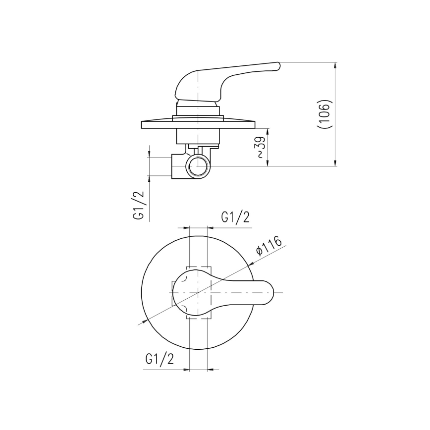 RAV Slezák SA083 - Misturador de duche para instalação embutida SAZAVA cromado brilhante