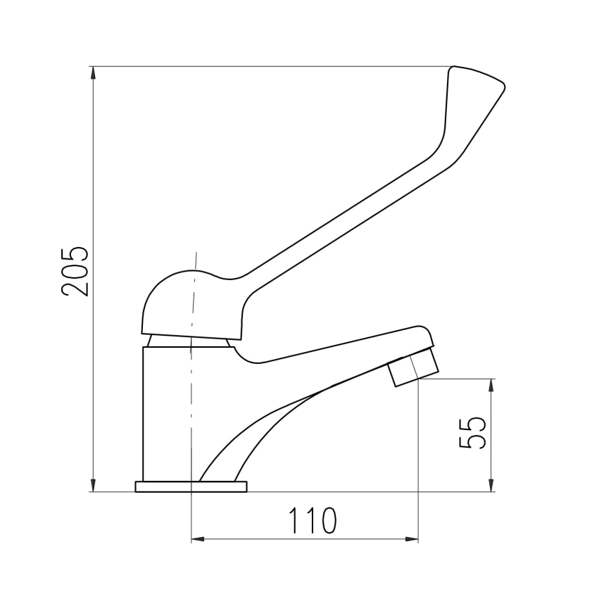 RAV Slezák SA626.0 - Torneira de lavatório com alavanca médica SAZAVA 20,5 cm cromado brilhante