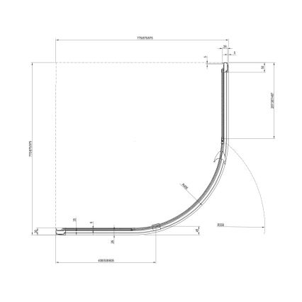 Ravak 37677U00Z1 - Cabine de duche quadrante de três painéis PIVOT 90x90 cm satinado