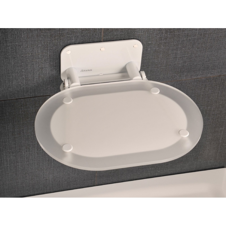 Ravak B8F0000028 - Assento de duche rebatível OVO branco