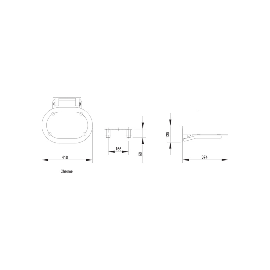 Ravak B8F0000028 - Assento de duche rebatível OVO branco