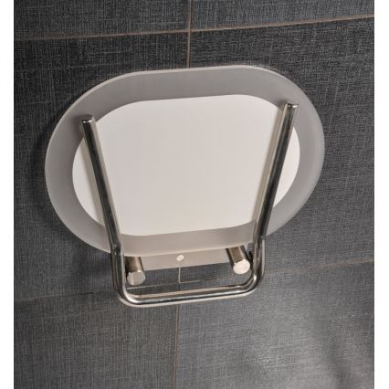 Ravak B8F0000029 - Assento dobrável para duche OVO em aço inoxidável