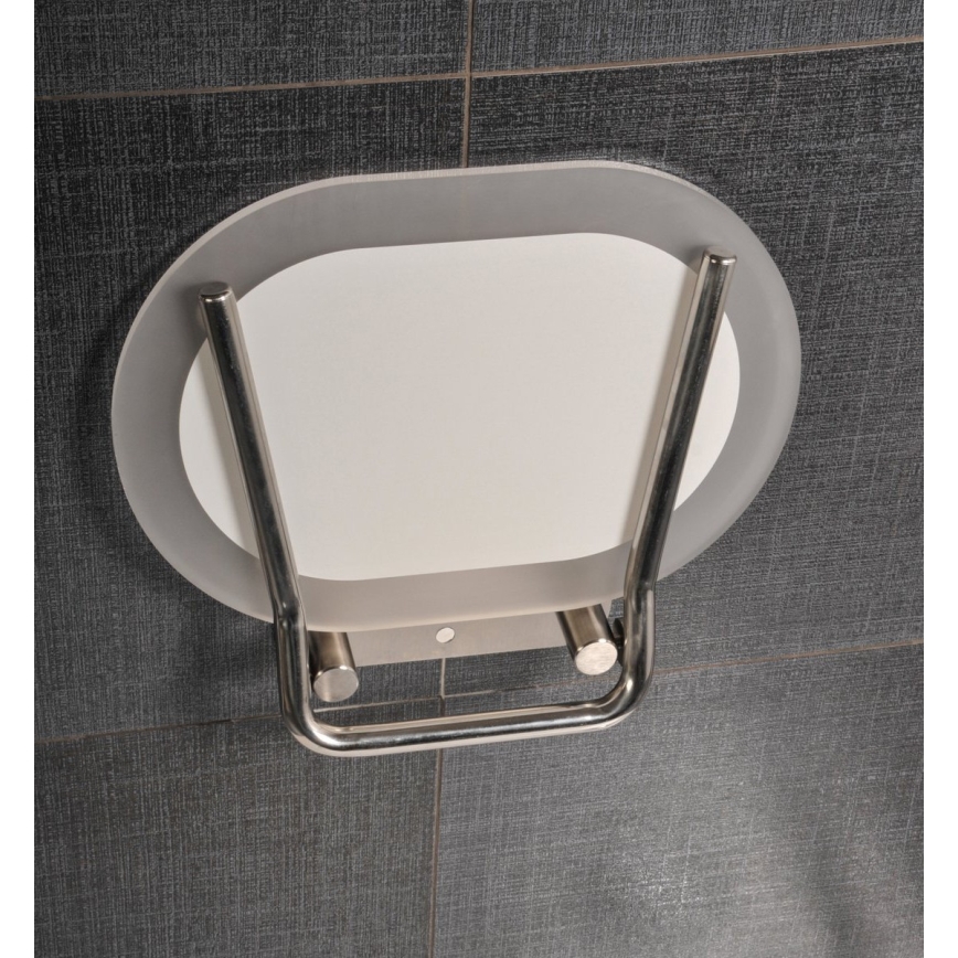 Ravak B8F0000029 - Assento dobrável para duche OVO em aço inoxidável