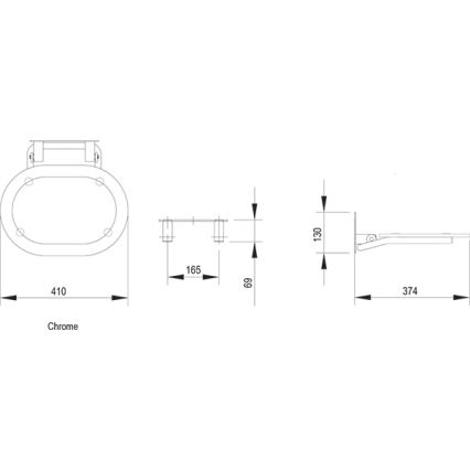 Ravak B8F0000029 - Assento dobrável para duche OVO em aço inoxidável