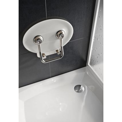 Ravak B8F0000049 - Assento de duche rebatível OVO em aço inoxidável