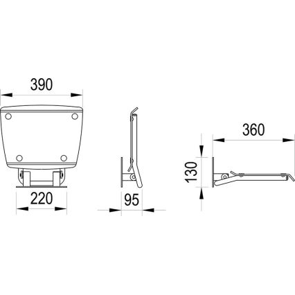 Ravak B8F0000051 - Assento de duche rebatível OVO em aço inoxidável