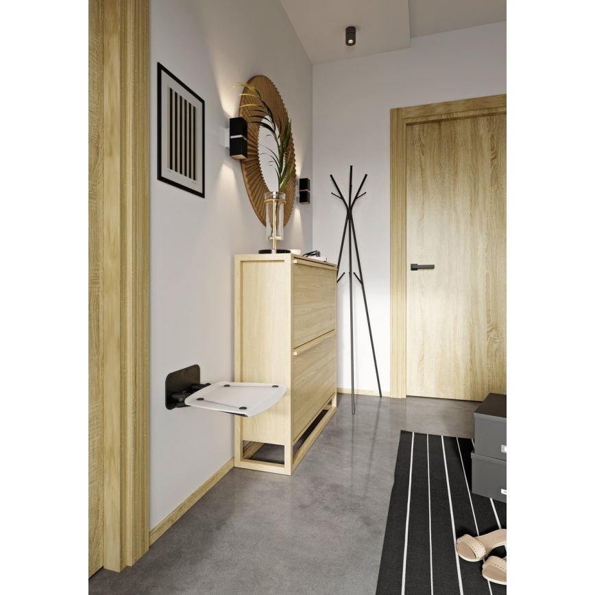 Ravak B8F0000060 - Assento de duche rebatível OVO preto