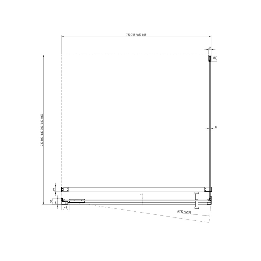 Ravak - Cabine de duche COOL 80x80 cm cromado brilhante