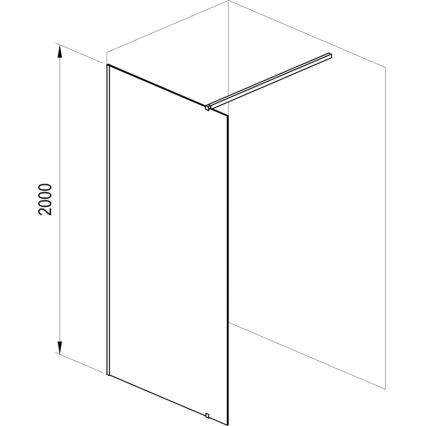 Ravak GW9WA030SZ1 - Cabine de duche WALK-IN 100x200 cm preta