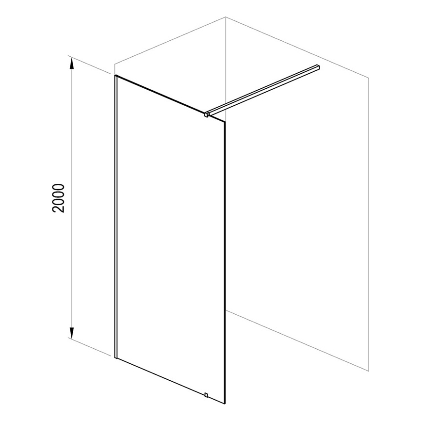 Ravak GW9WA030SZ1 - Cabine de duche WALK-IN 100x200 cm preta