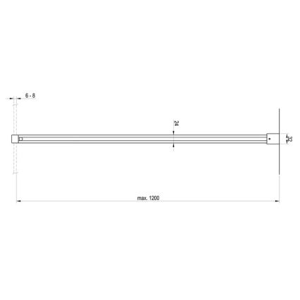 Ravak GWD01000A098 - Barra de fixação para cabine de duche WALK-IN 120 cm, cromo brilhante