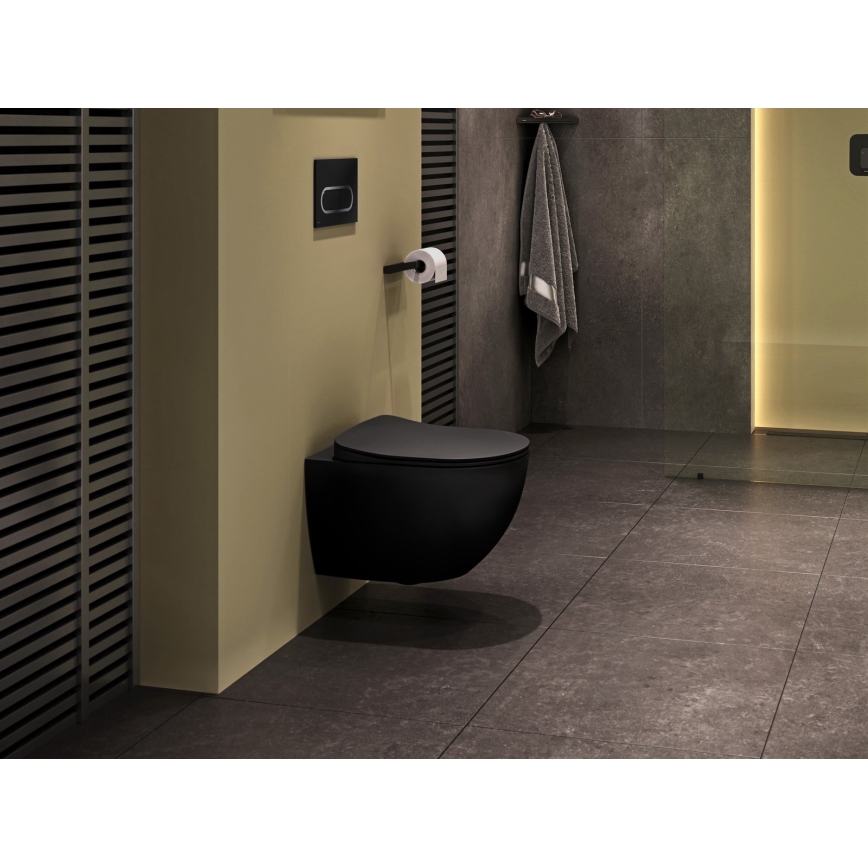 Ravak X01797 - Botão de descarga 24,7x16,5 cm CHROME preto