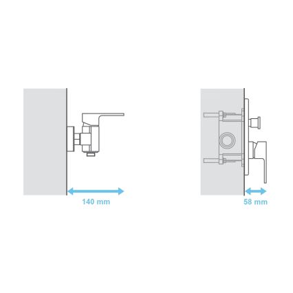 Ravak X070052 - Corpo base para misturadores encastrados R-BOX 15,2 x 11,9 cm