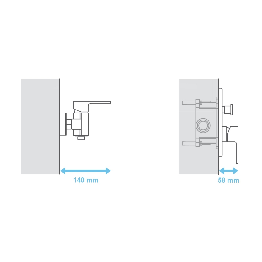 Ravak X070052 - Corpo base para misturadores encastrados R-BOX 15,2 x 11,9 cm