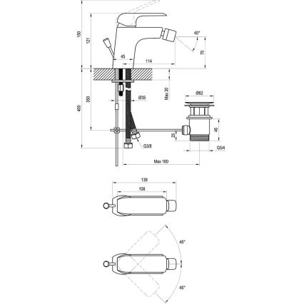 Ravak X070122 - Misturador para bidé FLAT cromado brilhante
