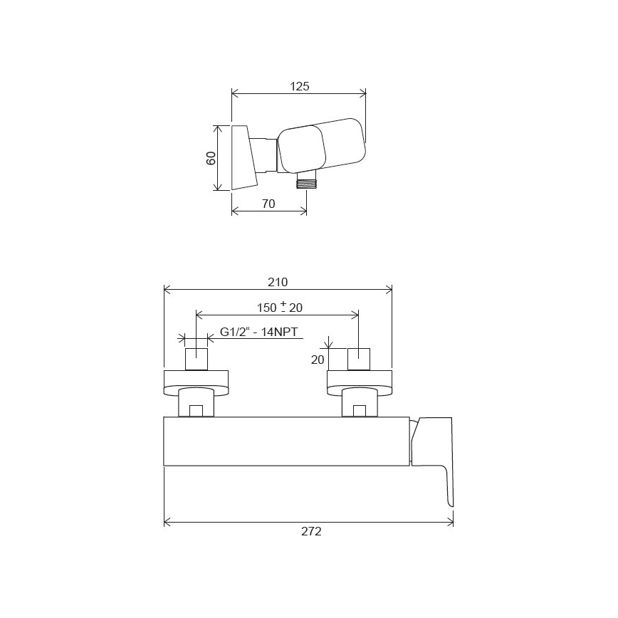 Ravak X070132 - Monocomando de duche FREE cromado brilhante