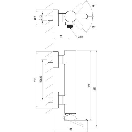 Ravak X070145 - Misturador de duche PURI em cromo brilhante