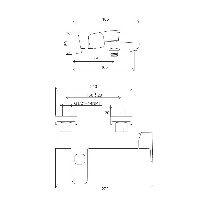 Ravak X070152 - Torneira de banheira FREE preta