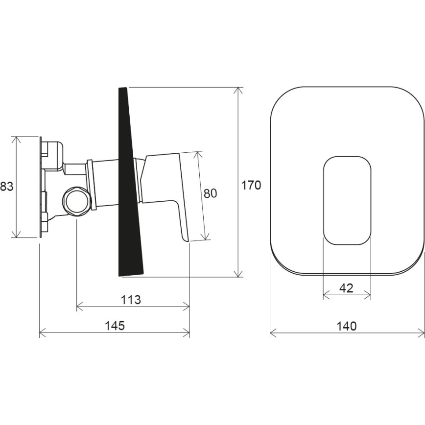 Ravak X070159 - Misturador de duche para instalação encastrada FREE preto