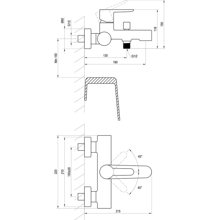 Ravak X070169 - Bateria de banheira PURI cromo brilhante
