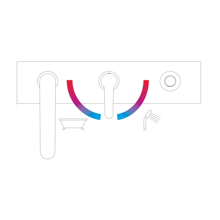 Ravak X070186 - Misturador de banheira para 3 furos PURI preto